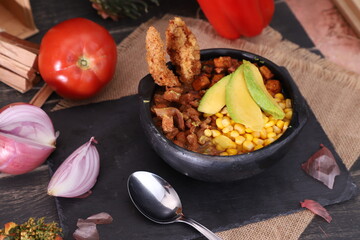 typical colombian casserole made with beans