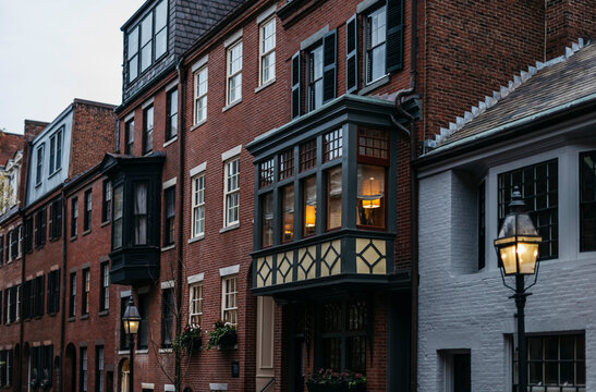 Beacon Hill Boston Brownstones Architecture  in Spring 