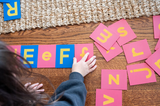 Child learning the alphabet