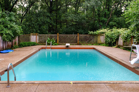 In Ground Pool in the Rain