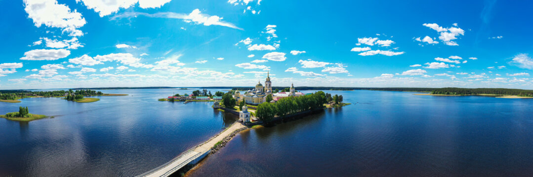 Nilo-Stolobenskaya desert, a monastery on lake Seliger, island. High quality photo