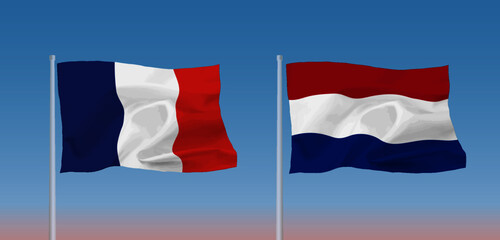 フランスとオランダの国旗