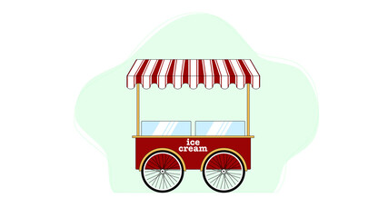  ice cream cart vector illustration