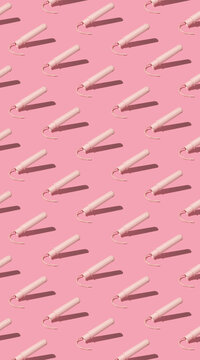 pattern of menstrual tampons in pink tones