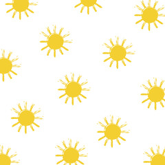 Fototapeta premium Sun seamless pattern background. Business flat vector illustration. Sun with ray sign symbol pattern.
