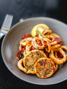 Flambeed Calamari 