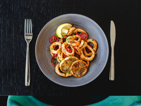 Flambeed Calamari 