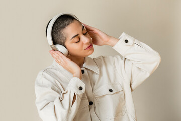 Woman Wearing Headphones