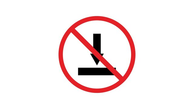 no download road sign animation. simple red circle prohibition Not Allowed Sign road motion design 4k with alpha channel mate