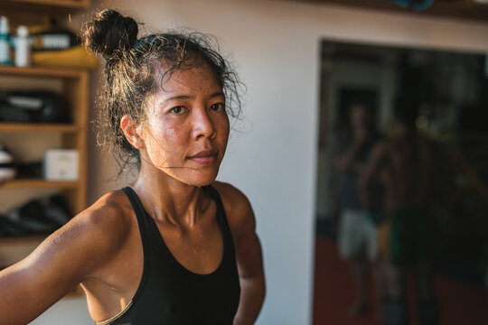 Thai Female Muay Thai Athlete After Training