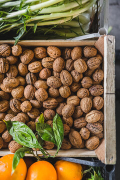Fresh Walnuts at the Open Market