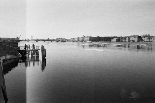 A Neva river in a spring