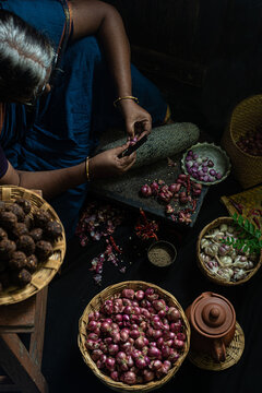 Sun dried seasoning balls (vadagam) from South India