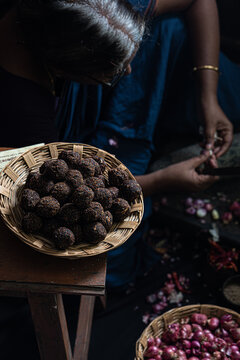 Sun dried seasoning balls (vadagam) from South India