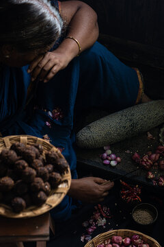 Sun dried seasoning balls (vadagam) from South India