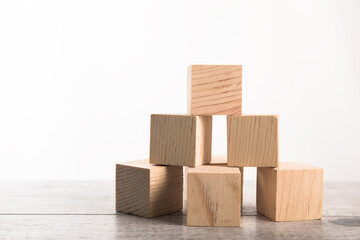 Wooden toy cubes