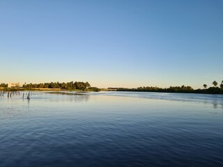 sunset on the river