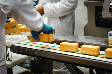 Industrial cutting and packing of cheese