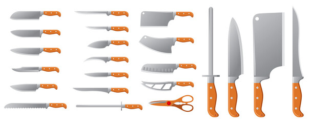 realistic knives butcher meat