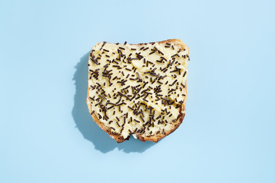 Toast with Butter and Chocolate Sprinkles 