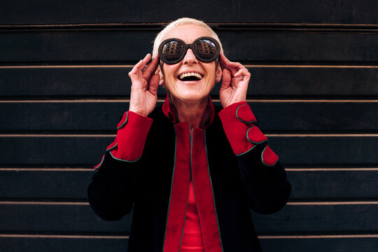 Happy middle-aged woman