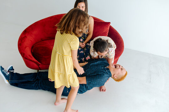 Daughters tickling bonus mom