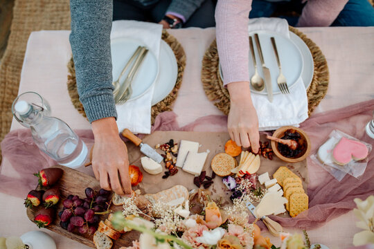 Romantic Valentine picnic feast