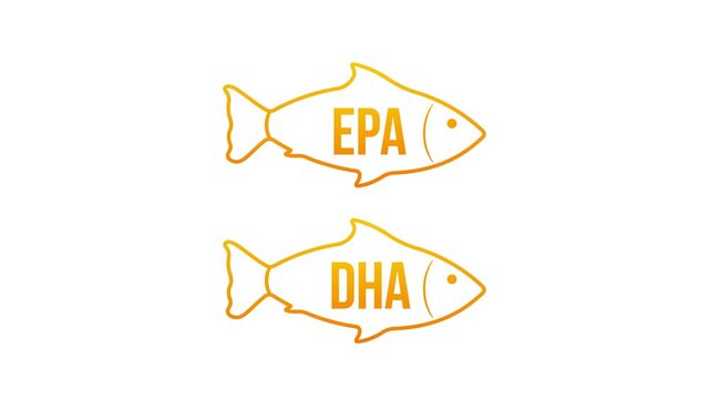 EPA, DHA Drops Set. Omega Three. Organic Vitamin. Motion graphics.