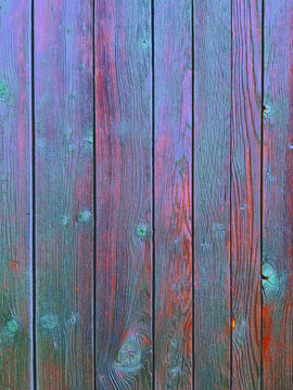Vibrant, blue wooden fence / wall