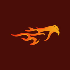 Eagle Fire Gradient Color Logo Design