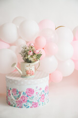 one year girl birthday studio decorations