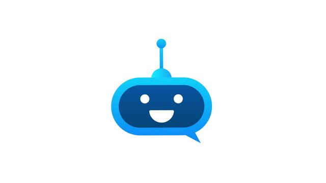 Robot icon. Bot sign design. Chatbot symbol concept. Voice support service bot. Online support bot. Motion graphics.