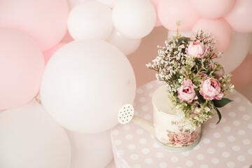 one year girl birthday studio decorations