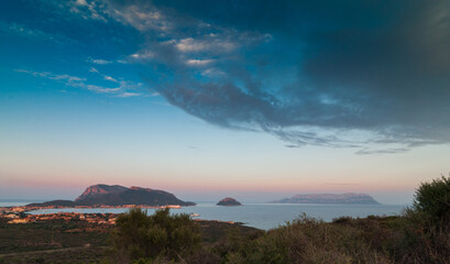 Beautiful sunset sky over the Golfo di Marinella