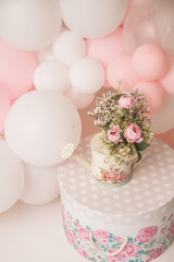 one year girl birthday studio decorations