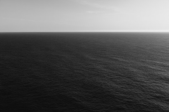 View of vast ocean, horizon and sky