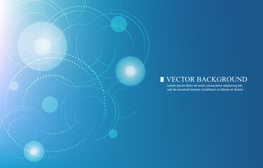 Abstract blue vector background of circles.