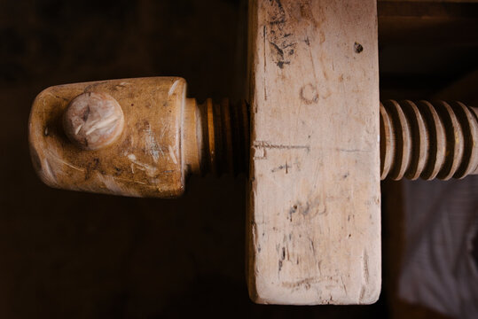 Woodworking vice close-up