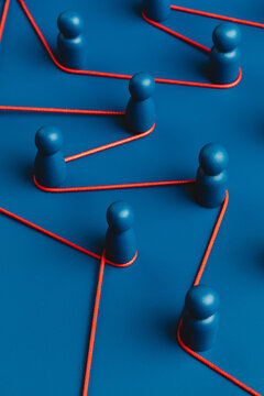 Representation of a network connections in blue tones