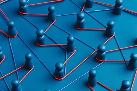Representation of a network connections in blue tones - Powered by Adobe