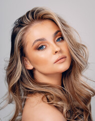 Beautiful blonde Danish girl with blue eyes