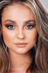 Beautiful blonde Danish girl with blue eyes