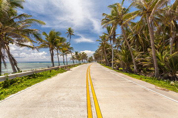 Road by the sea, San Andres Island, colombia