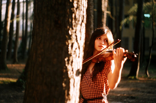 A beautiful violinist musician