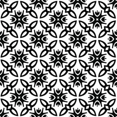 floral seamless pattern background.Geometric ornament for wallpapers and backgrounds. Black and white pattern. 