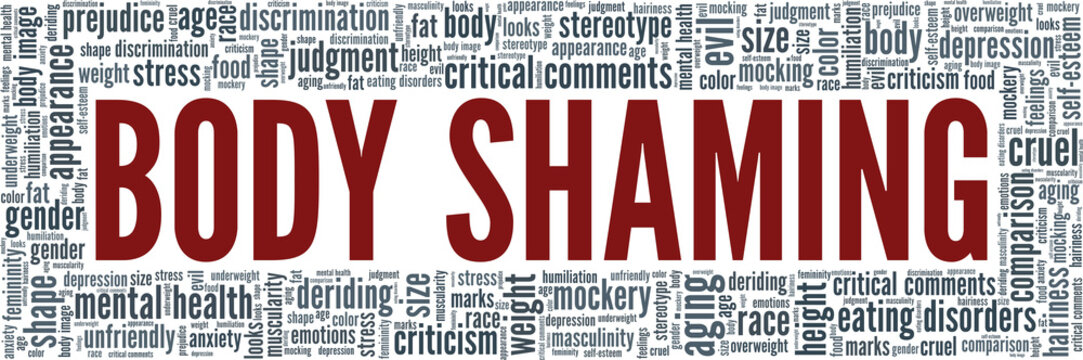 Body shaming vector illustration word cloud isolated on a white background.