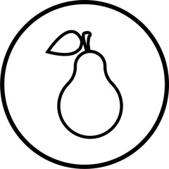 minimal logo of a Green pear isolated on white background. Vector illustration. Cute pear in ESP8
