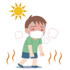 マスクで熱中症になってしまった男の子