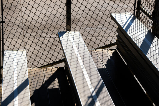Bleachers as a baseball field during the morning