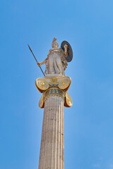 Greece, Attica, Athens, Academy of Arts, Statues of Athena and Apollo